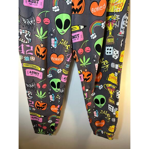 SALEM7 Unisex Adult Halloween Theme Graphic Sweatpants / Size: Large - Picture 7 of 11